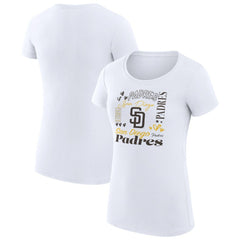 San Diego Padres G-III 4Her by Carl Banks Women's Super-Slim Fit Lightweight Collage Team Graphic Crew Neck T-Shirt - MLB