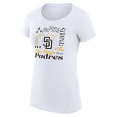 San Diego Padres G-III 4Her by Carl Banks Women's Super-Slim Fit Lightweight Collage Team Graphic Crew Neck T-Shirt - MLB