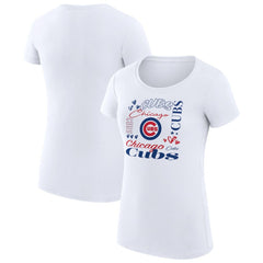 Chicago Cubs G-III 4Her by Carl Banks Women's Super-Slim Fit Lightweight Collage Team Graphic Crew Neck T-Shirt - MLB