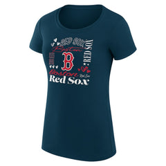 Boston Red Sox G-III 4Her by Carl Banks Women's Super-Slim Fit Lightweight Collage Team Graphic Crew Neck T-Shirt - MLB