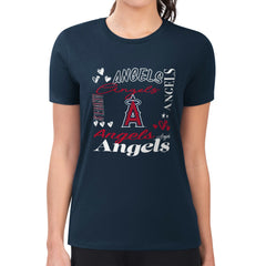 Los Angeles Angels G-III 4Her by Carl Banks Women's Super-Slim Fit Lightweight Collage Team Graphic Crew Neck T-Shirt - MLB