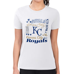 Kansas City Royals G-III 4Her by Carl Banks Women's Super-Slim Fit Lightweight Collage Team Graphic Crew Neck T-Shirt - MLB