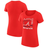 Atlanta Braves G-III 4Her by Carl Banks Women's Super-Slim Fit Lightweight Collage Team Graphic Crew Neck T-Shirt - MLB