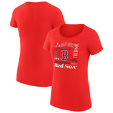 Boston Red Sox G-III 4Her by Carl Banks Women's Super-Slim Fit Lightweight Collage Team Graphic Crew Neck T-Shirt - MLB