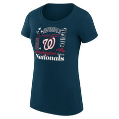 Washington Nationals G-III 4Her by Carl Banks Women's Super-Slim Fit Lightweight Collage Team Graphic Crew Neck T-Shirt - MLB