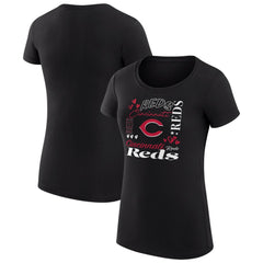 Cincinnati Reds G-III 4Her by Carl Banks Women's Super-Slim Fit Lightweight Collage Team Graphic Crew Neck T-Shirt - MLB