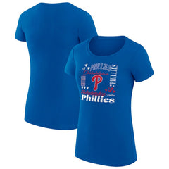 Philadelphia Phillies G-III 4Her by Carl Banks Women's Super-Slim Fit Lightweight Collage Team Graphic Crew Neck T-Shirt - MLB