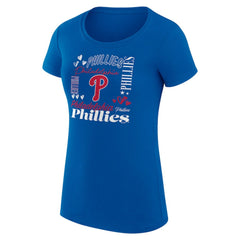 Philadelphia Phillies G-III 4Her by Carl Banks Women's Super-Slim Fit Lightweight Collage Team Graphic Crew Neck T-Shirt - MLB