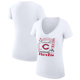 Cincinnati Reds G-III 4Her by Carl Banks Women's Super-Slim Fit Lightweight Collage Team Graphic V-Neck T-Shirt - MLB