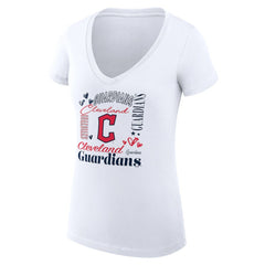 Cleveland Guardians G-III 4Her by Carl Banks Women's Super-Slim Fit Lightweight Collage Team Graphic V-Neck T-Shirt - MLB
