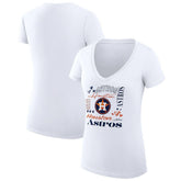 Houston Astros G-III 4Her by Carl Banks Women's Super-Slim Fit Lightweight Collage Team Graphic V-Neck T-Shirt - MLB
