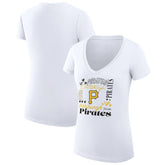 Pittsburgh Pirates G-III 4Her by Carl Banks Women's Super-Slim Fit Lightweight Collage Team Graphic V-Neck T-Shirt - MLB