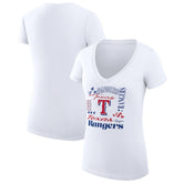 Texas Rangers G-III 4Her by Carl Banks Women's Super-Slim Fit Lightweight Collage Team Graphic V-Neck T-Shirt - MLB