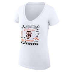 San Francisco Giants G-III 4Her by Carl Banks Women's Super-Slim Fit Lightweight Collage Team Graphic V-Neck T-Shirt - MLB
