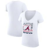 Atlanta Braves G-III 4Her by Carl Banks Women's Super-Slim Fit Lightweight Collage Team Graphic V-Neck T-Shirt - MLB