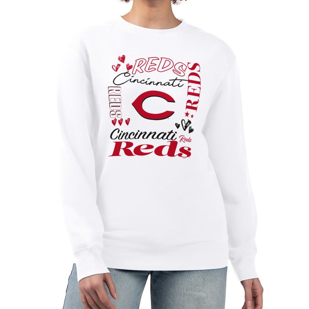 Cincinnati Reds G-III 4Her by Carl Banks Women's Collage Team Graphic Fleece Pullover Hoodie - MLB