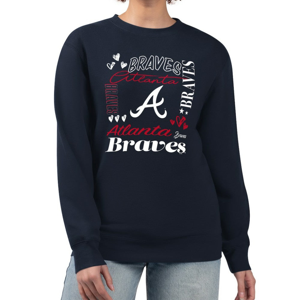 Atlanta Braves G-III 4Her by Carl Banks Women's Collage Team Graphic Fleece Pullover Hoodie - MLB