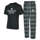 Brooklyn Nets Concepts Sport Vector Top & Flannel Pants Sleep Set Black/Gray - NBA