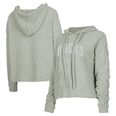 Milwaukee Bucks Concepts Sport Women's Ventura Comfy Pullover Hoodie Gray - NBA