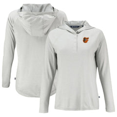 Baltimore Orioles Cutter & Buck Women's Coastline Epic Comfort Eco Recycled Hoodie Raglan Long Sleeve T-Shirt - MLB