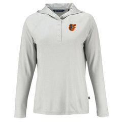 Baltimore Orioles Cutter & Buck Women's Coastline Epic Comfort Eco Recycled Hoodie Raglan Long Sleeve T-Shirt - MLB