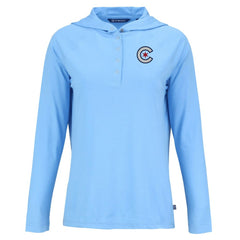 Chicago Cubs Cutter & Buck Women's City Connect Coastline Epic Comfort Eco Recycled Hoodie Raglan Long Sleeve T-Shirt - MLB