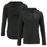 Cincinnati Reds Cutter & Buck Women's Coastline Epic Comfort Eco Recycled Hoodie Raglan Long Sleeve T-Shirt - MLB