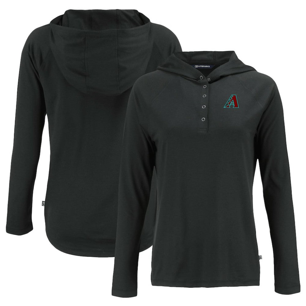 Arizona Diamondbacks Cutter & Buck Women's Coastline Epic Comfort Eco Recycled Hoodie Raglan Long Sleeve T-Shirt - MLB