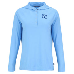 Kansas City Royals Cutter & Buck Women's Coastline Epic Comfort Eco Recycled Hoodie Raglan Long Sleeve T-Shirt - MLB