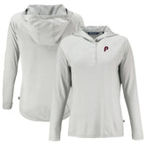 Philadelphia Phillies Cutter & Buck Women's Cooperstown Collection Coastline Epic Comfort Eco Recycled Hoodie Raglan Long Sleeve T-Shirt - MLB