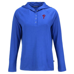 Philadelphia Phillies Cutter & Buck Women's Coastline Epic Comfort Eco Recycled Hoodie Raglan Long Sleeve T-Shirt - MLB
