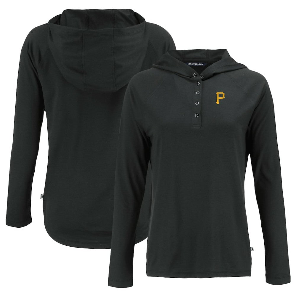 Pittsburgh Pirates Cutter & Buck Women's Coastline Epic Comfort Eco Recycled Hoodie Raglan Long Sleeve T-Shirt - MLB