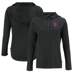 San Diego Padres Cutter & Buck Women's City Connect Coastline Epic Comfort Eco Recycled Hoodie Raglan Long Sleeve T-Shirt - MLB