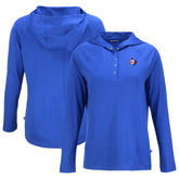 Texas Rangers Cutter & Buck Women's Cooperstown Collection Coastline Epic Comfort Eco Recycled Hoodie Raglan Long Sleeve T-Shirt - MLB