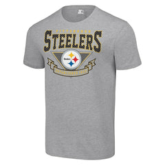 Pittsburgh Steelers Starter 80s Inspired Team Logo T-Shirt Heather Gray | NFL
