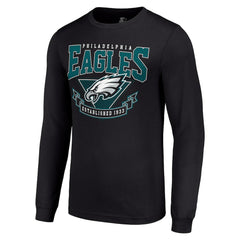 Philadelphia Eagles Starter '80s Inspired Team Logo Long Sleeve T-Shirt Black | NFL