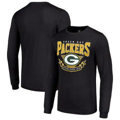 Green Bay Packers Starter '80s Inspired Team Logo Long Sleeve T-Shirt Black | NFL