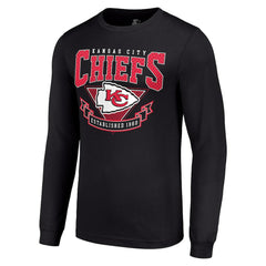 Kansas City Chiefs Starter '80s Inspired Team Logo Long Sleeve T-Shirt Black | NFL