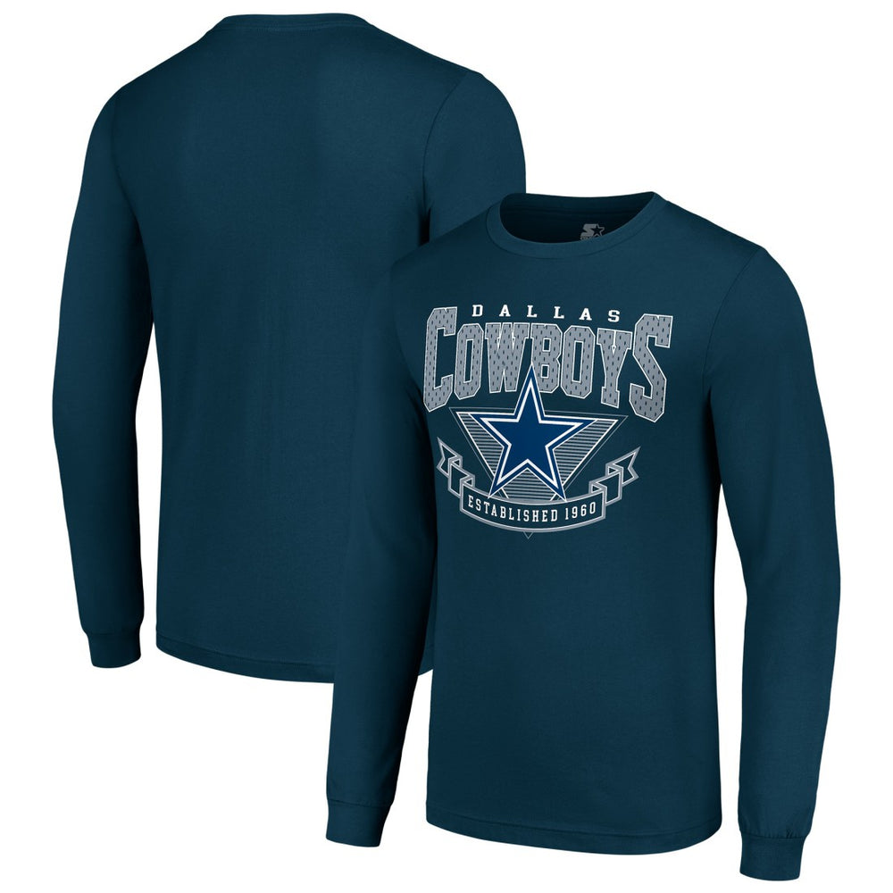 Dallas Cowboys Starter '80s Inspired Team Logo Long Sleeve T-Shirt Navy | NFL