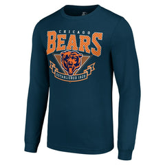 Chicago Bears Starter '80s Inspired Team Logo Long Sleeve T-Shirt Navy | NFL