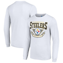 Pittsburgh Steelers Starter '80s Inspired Team Logo Long Sleeve T-Shirt White | NFL