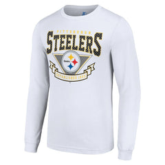Pittsburgh Steelers Starter '80s Inspired Team Logo Long Sleeve T-Shirt White | NFL