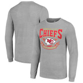 Kansas City Chiefs Starter '80s Inspired Team Logo Long Sleeve T-Shirt Heather Gray | NFL
