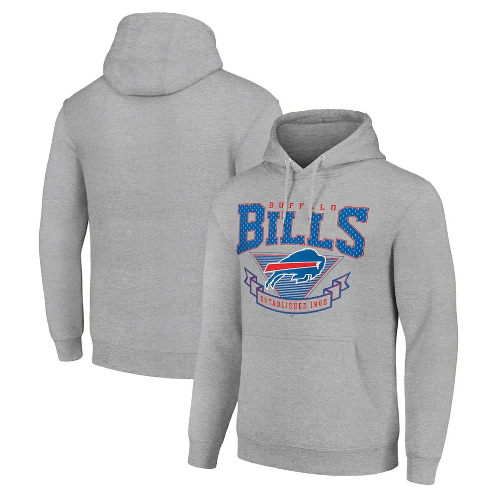 Buffalo Bills Starter ‘80s Inspired Pullover Hoodie Heather Gray | NFL
