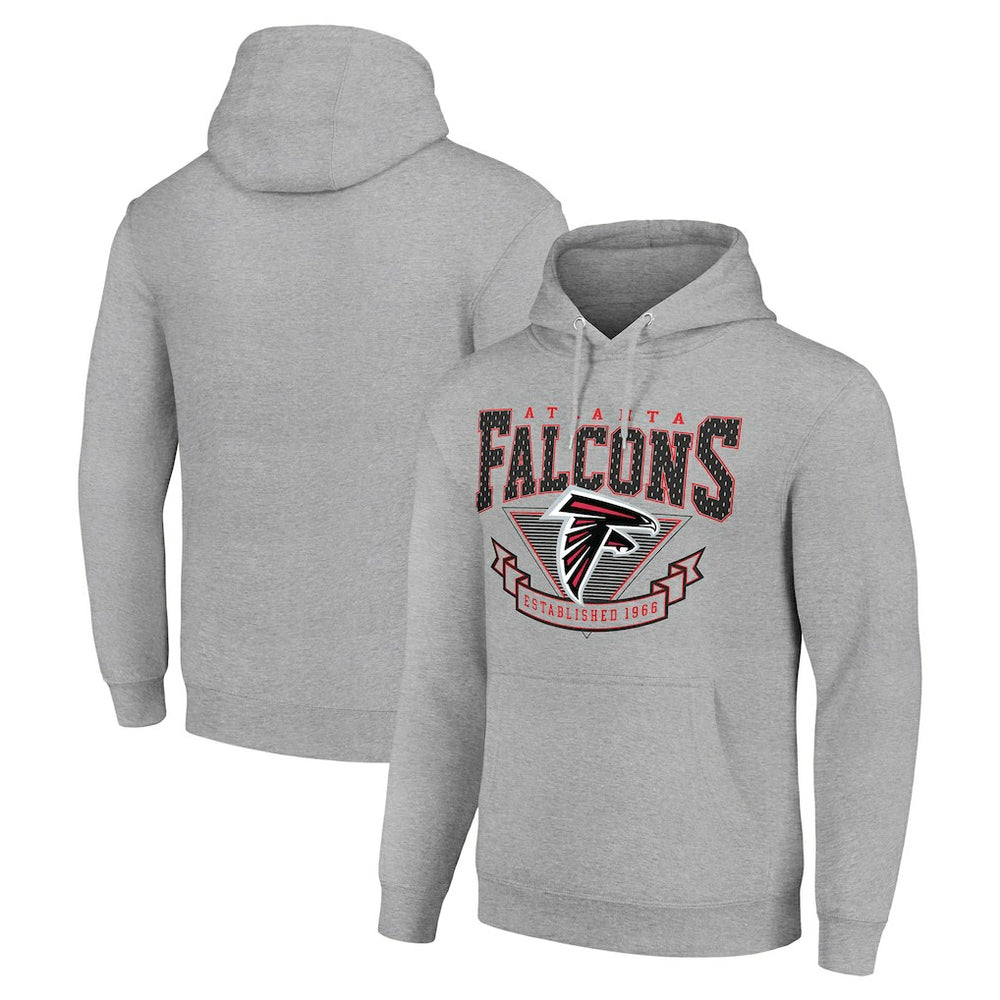 Atlanta Falcons Starter ‘80s Inspired Pullover Hoodie Heather Gray | NFL