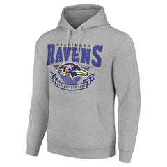 Baltimore Ravens Starter ‘80s Inspired Pullover Hoodie Heather Gray | NFL