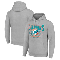 Miami Dolphins Starter ‘80s Inspired Pullover Hoodie Heather Gray | NFL