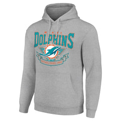 Miami Dolphins Starter ‘80s Inspired Pullover Hoodie Heather Gray | NFL