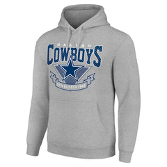 Dallas Cowboys Starter ‘80s Inspired Pullover Hoodie Heather Gray | NFL