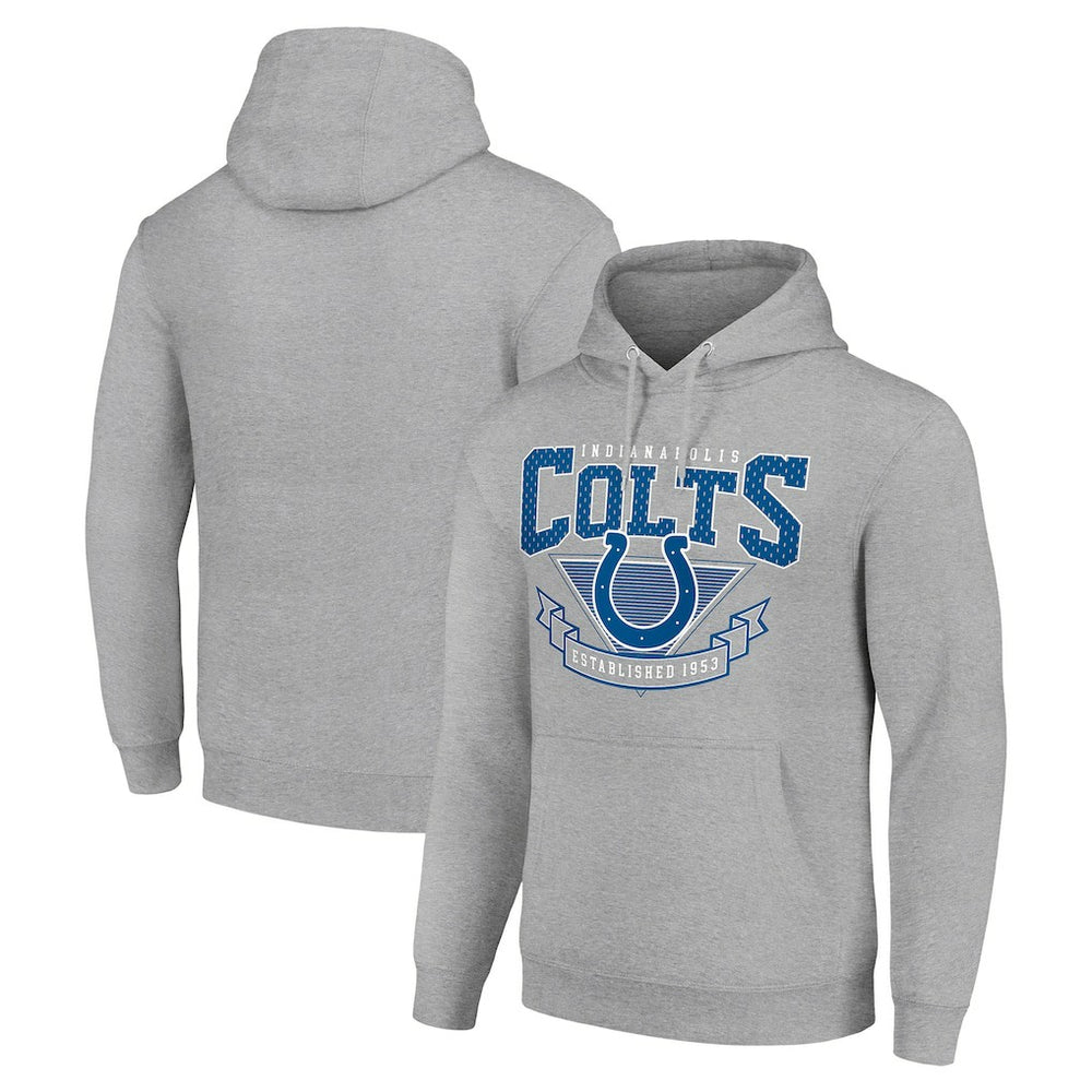 Indianapolis Colts Starter ‘80s Inspired Pullover Hoodie Heather Gray | NFL
